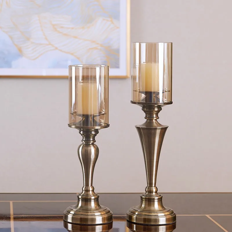 

Bronze Metal Candlestick Home Decoration Accessories Wedding Banquet Celebration Supplies Gift