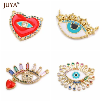 

JUYA Hot Fashion Charms Pendants For Jewelry Making Luxurious Multicolor Color Crystal Evil Eye Pendants For Women Diy Gift