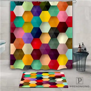 

Custom colorful (1) Waterproof Shower Curtain Doormat Home Bath Bathroom Polyester Fabric Multi Sizes#2019-01-12-289