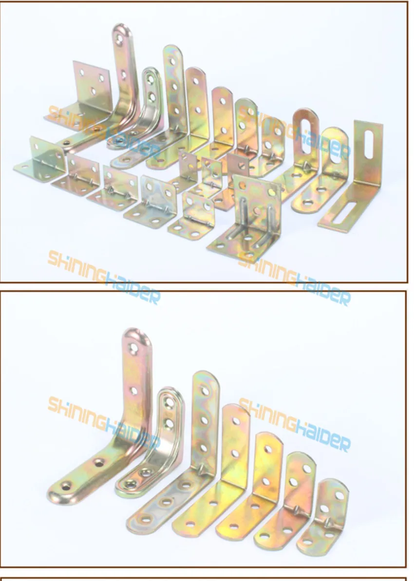 

Wholesale thick iron plated zinc corner code plate support furniture cabinet hardware connection accessories L-shaped 90 right a