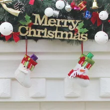 Рождественские украшения, маленькие рождественские подарочные пакеты, рождественские носки, подарочные пакеты, Рождественские елочные Подвески, праздничные принадлежности