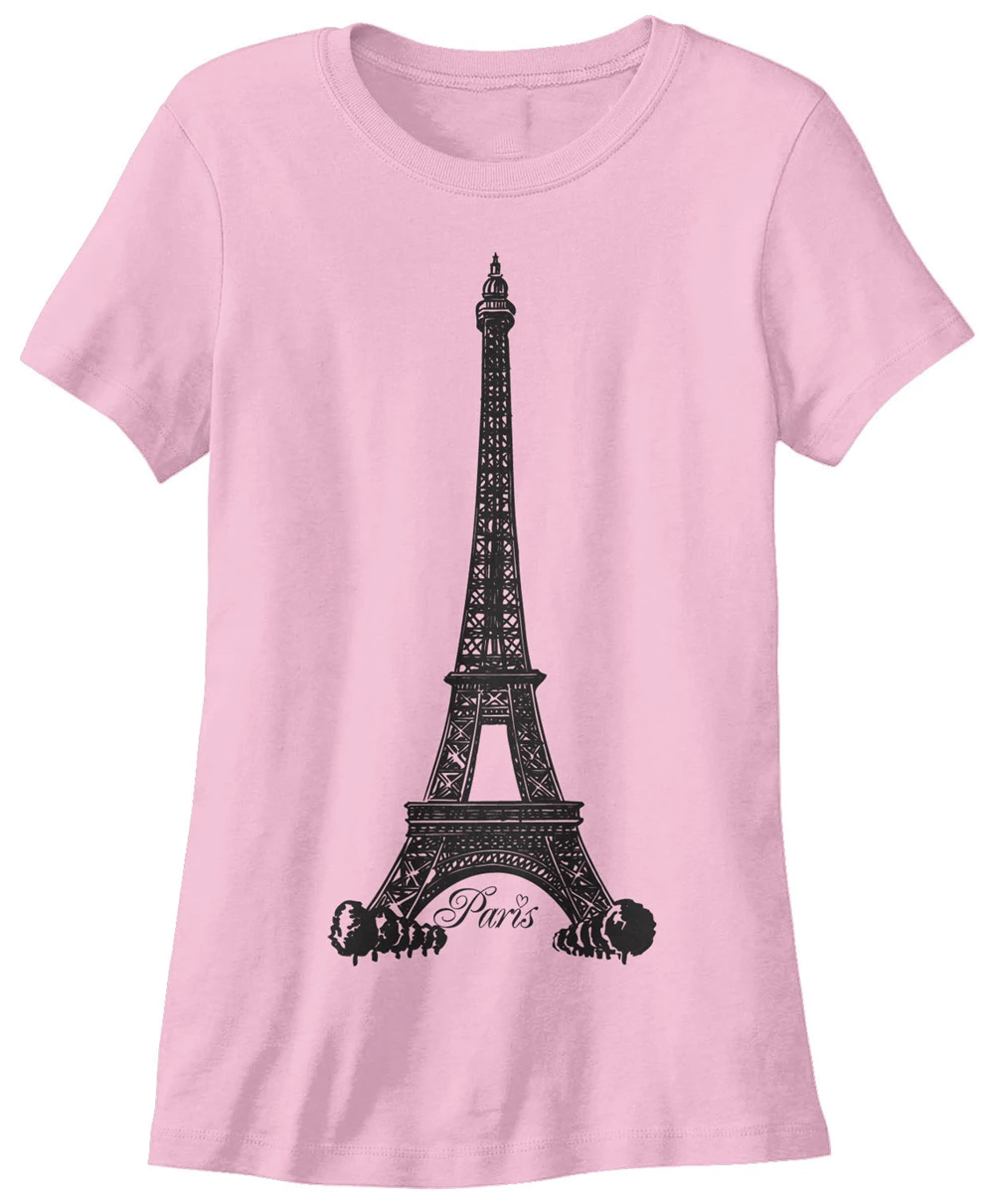Женская футболка Threadrock с Эйфелевой башней и французским флагом размера плюс |