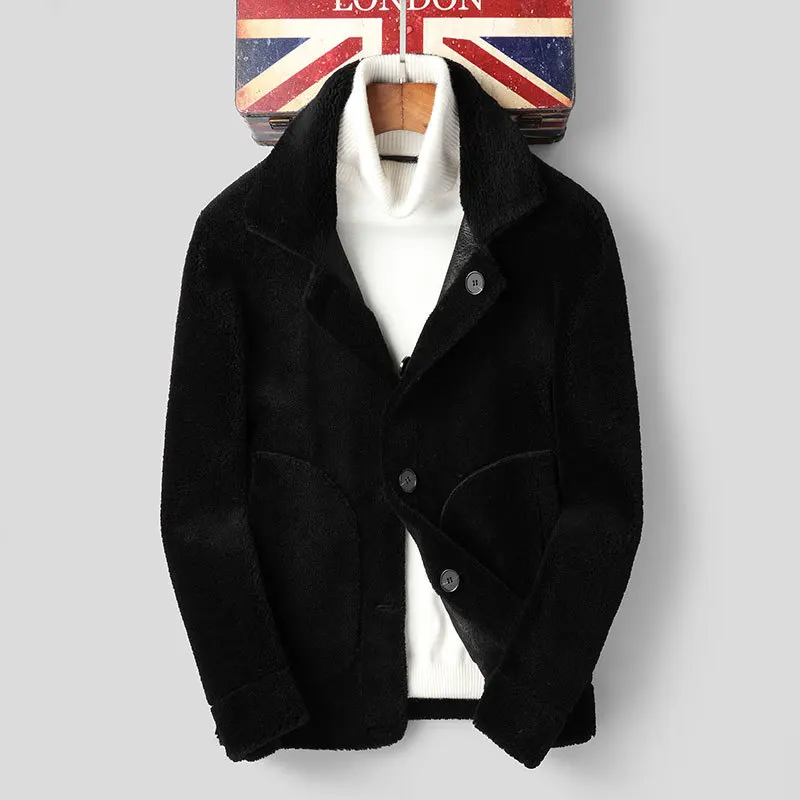 

2020 Real Fur Coat Men Wool Jacket Autumn Winter Sheep Shearing Coats and Jackets Two Side Wear F-DH-80810 YY135