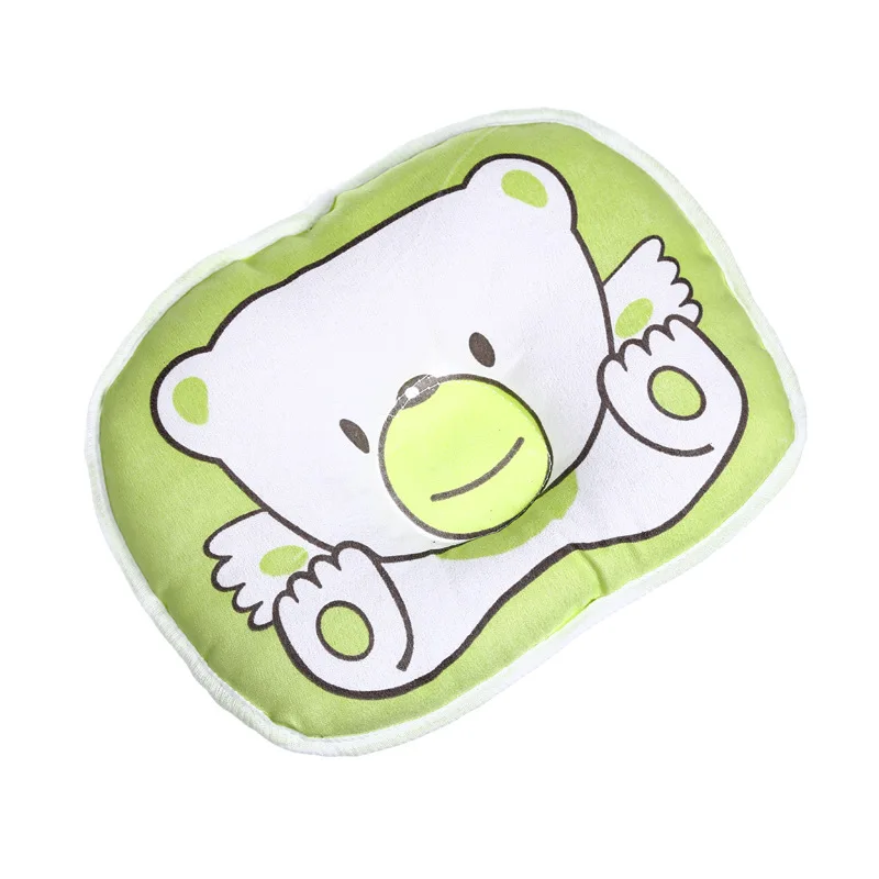 Детская подушка унисекс для новорожденных; хлопковая Подушка с плоской головкой для малышей; круглая защитная подушка с плоской головкой для малышей - Цвет: Зеленый