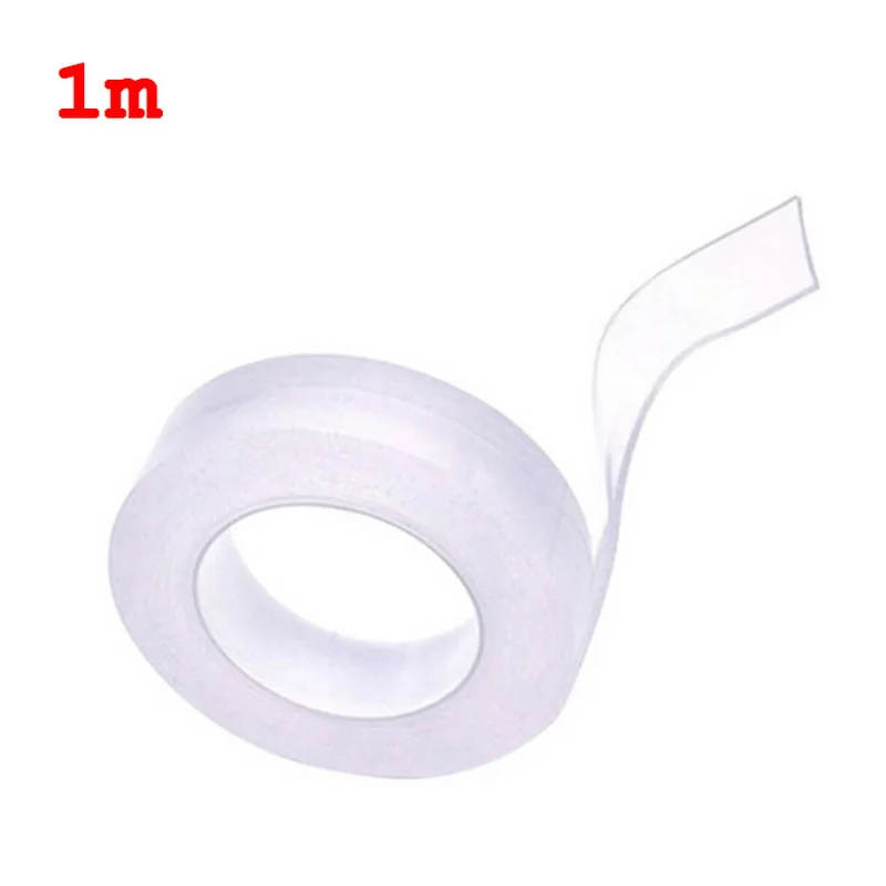 1m Clear Magic Nano-tape Washable Reusable Double-Sided Tape Adhesive Nano Traceless Sticker Removable Universal Glue 1/2/3/5m - Цвет: 1m