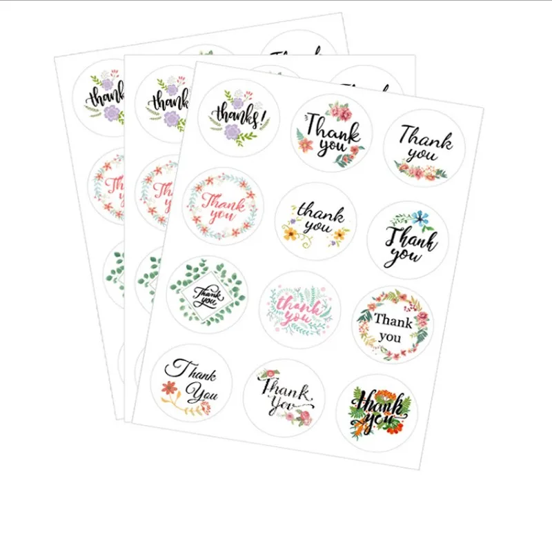 120pcs/lot Multifunctional Flower DIYCircle Paper Label Sticker for Business, Gift Wrapping Cards Envelope Seal Stationery