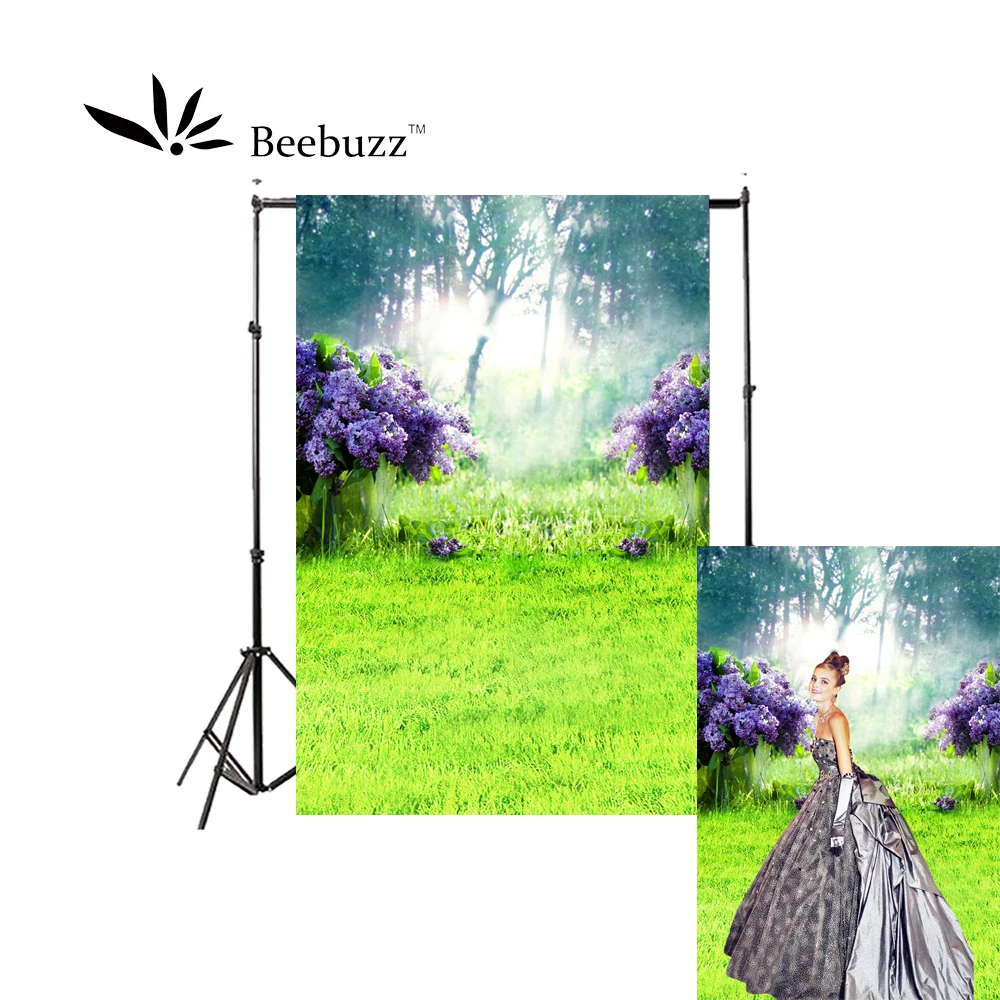 

Beebuzz photo backdrop lavender in the green garden backgroung studio and family portraits photophone