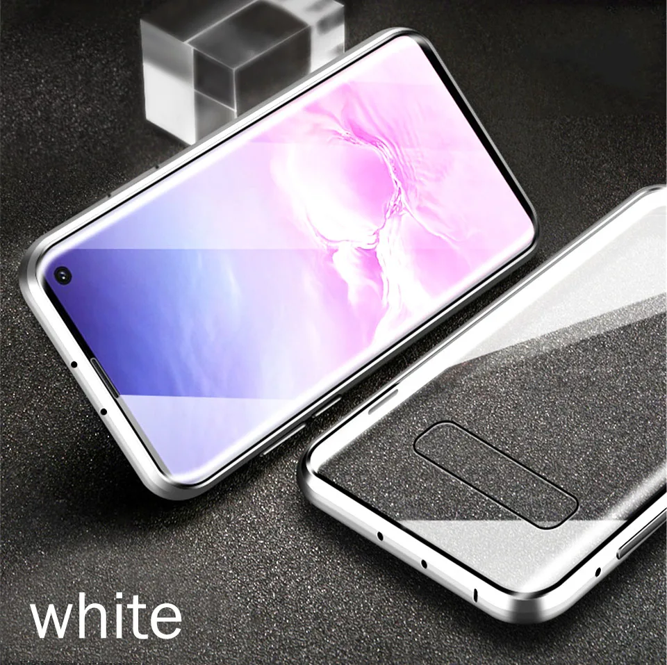 Чехол с магнитной адсорбцией для samsung Galaxy S10 S9 S8 Plus, металлическая рамка, стеклянная задняя крышка для телефона, чехол для samsung Note 9 8 S10 5G