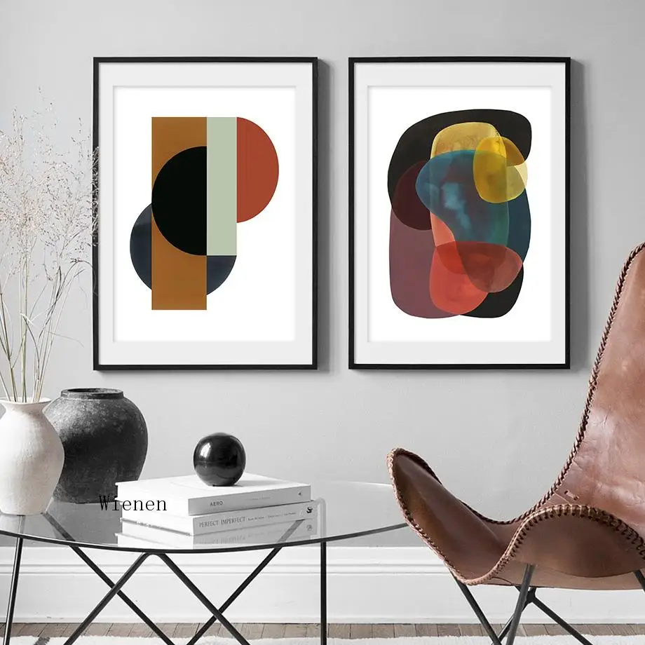 

Abstract Geometric Pattern Color Block Wall Art Canvas Painting Nordic Posters and Prints Wall Pictures for Living Room Decor