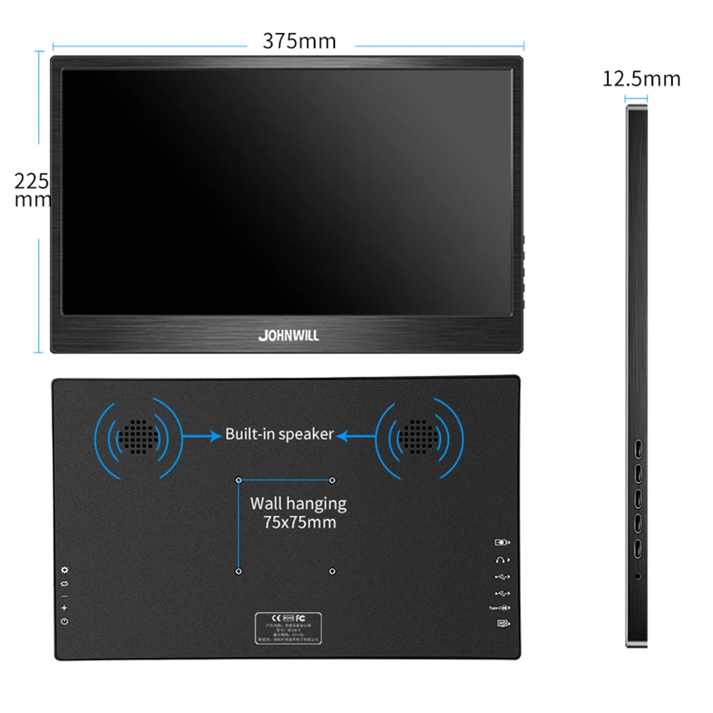 15 6 портативный монитор сенсорный экран 1080P HD дисплей Тип C игровой 13 3 HDMI VGA ПК для