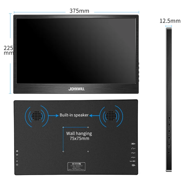 Monitor portátil con pantalla táctil 15,6 P, HD, tipo C, HDMI, VGA, PC, para PS4, ordenador portátil, Switch Phone, 1080 Monitor portátil con pantalla táctil 15,6 P, HD, tipo C, HDMI, VGA, PC, para PS4, ordenador portátil, Switch Phone, 1080