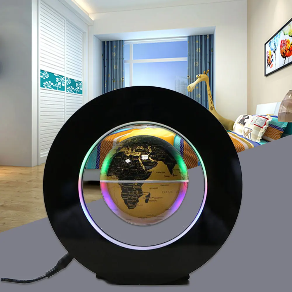 Новинка, светодиодный магнитный левитационный светильник с плавающим глобусом, штепсельная вилка стандарта Австралии, черный/золотой/синий