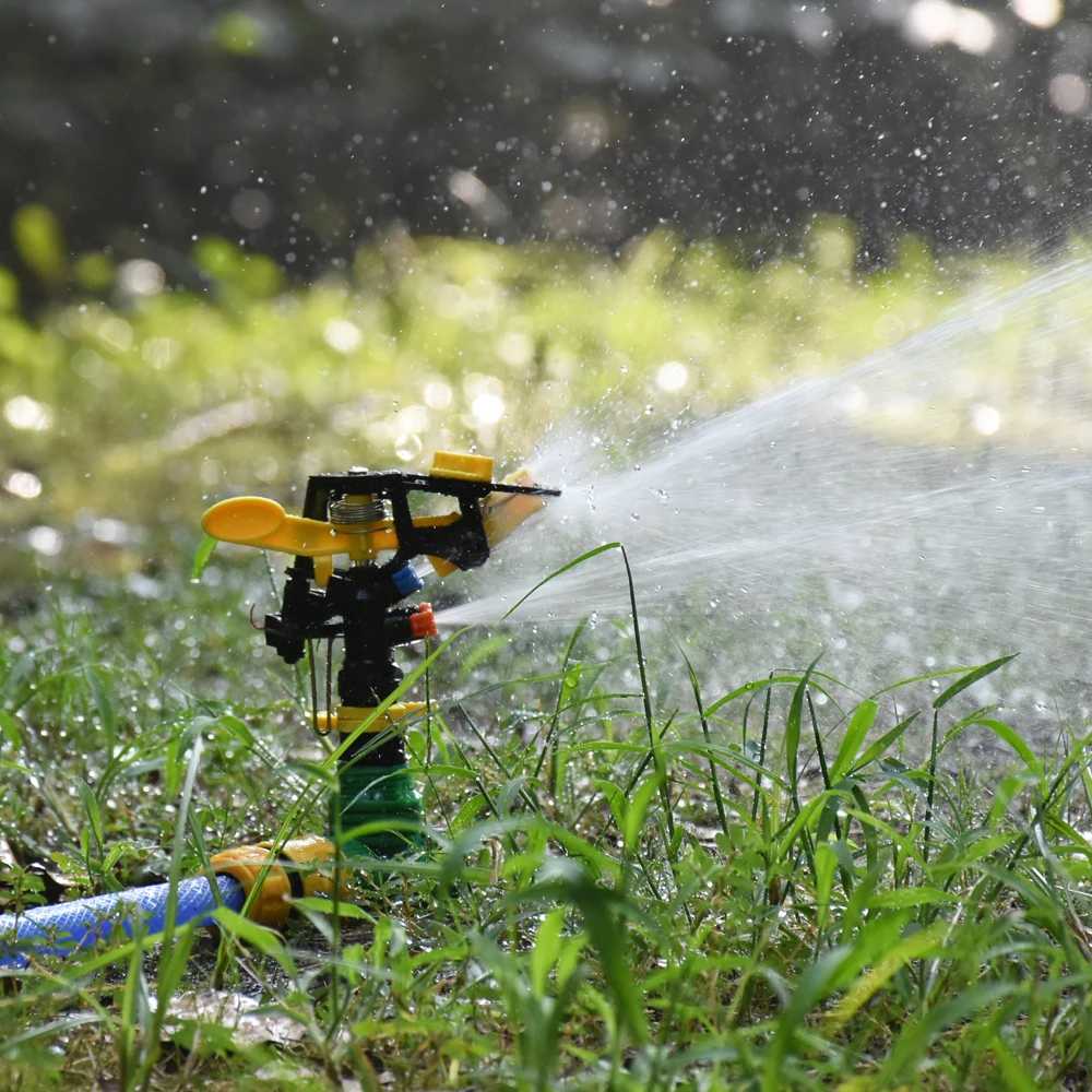 Garden Irrigation Sprinkler Double Outlet Rocker Nozzle 360 Degrees Rotary Jet Nozzle 1/2" 3/4" Male 1pcs
