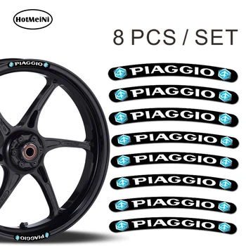 

HotMeiNi 13cm x 1.3cm 8x for Piaggio Rim Stickers Wheel Stripes Set Car Motorbike Motorcycle Racing Decal Flat Glue Sticker