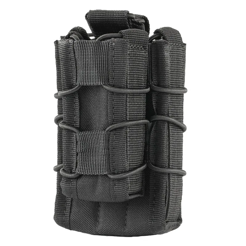 Военный подсумок, сумка-картридж, нейлоновая тактическая Одиночная винтовка, кобура для пистолета, чехол для пистолета, Molle Mag Pouch, аксессуары для охоты - Цвет: Black