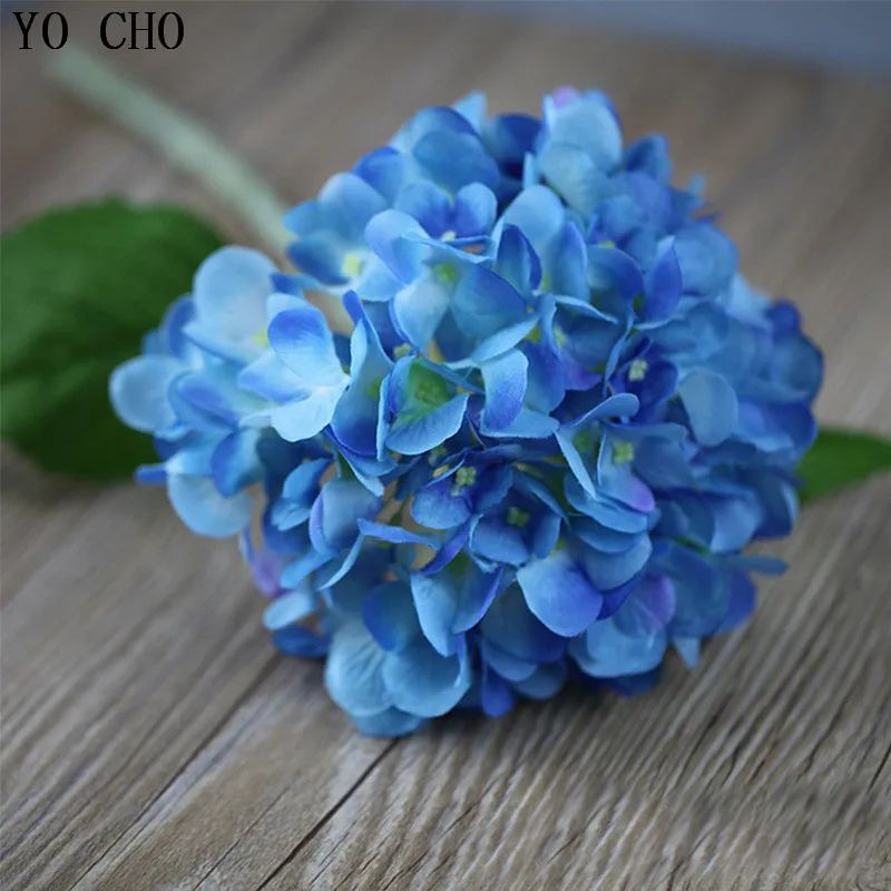 단일 지점 큰 수국 인공 꽃 모조 가짜 꽃 수국 꽃 웨딩 부케 파티 홈 장식 꽃