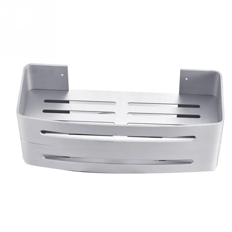 Storage With Hooks Home Soap Hanging Bathroom Shelf Accessories Shampoo Space Aluminum Shower Wall Mounted Organizer Holder