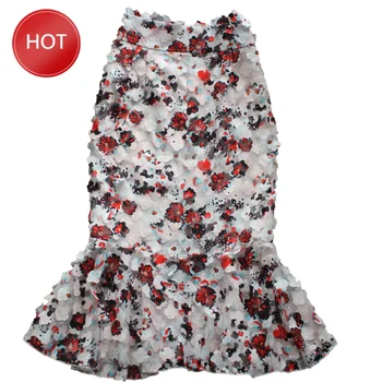 

2020 summer vintage floral printed mermaid skirt women high waist package hip flowers trumpet skirt