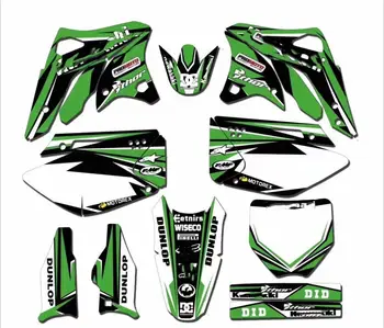 

Full set Sticker Kit Customizable Number Graphics Backgrounds Decals for Kawasaki KX250F KXF250 KXF 250 KX 250F 2006 2007 2008