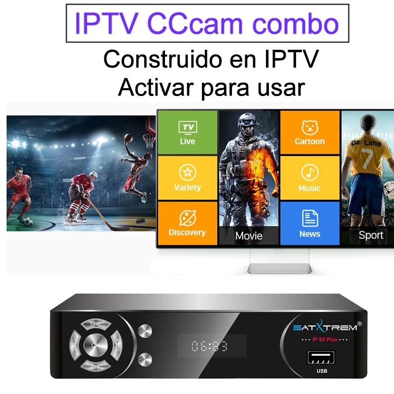 Satxtrem IPS2 Plus IP ТВ спутниковый ресивер DVB-S2 Full HD 1080p с USB WiFi Cam Receptor ТВ цифровой комбо декодер