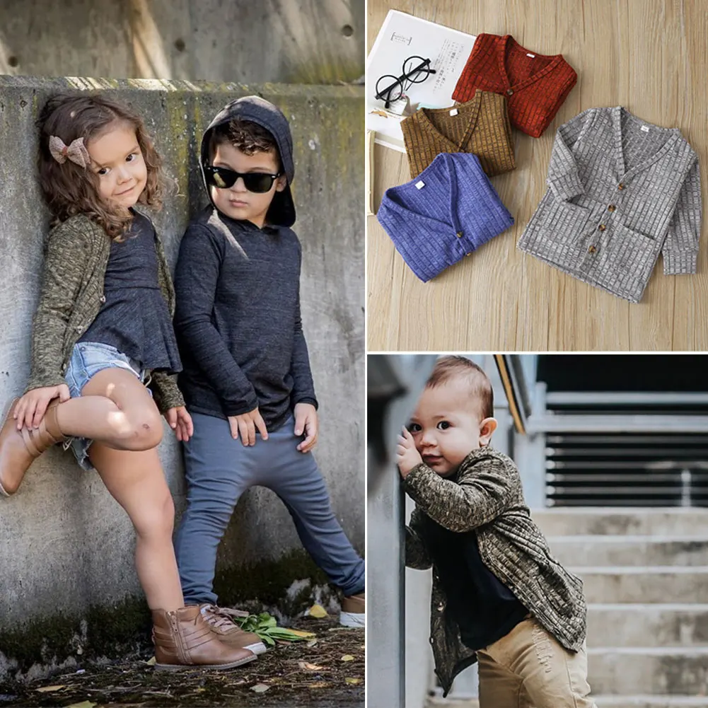 Pudcoco/вязаный кардиган; осенне-зимний хлопковый свитер; Топ; детская одежда; джемпер для мальчиков и девочек; детская весенняя одежда; Новинка