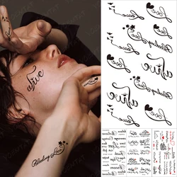 Couple LOVE Waterproof Temporary Tattoo Stickers Ladies Men Black Word Text Letter Wrist Arm Body Art Flash Water Transfer Tatto