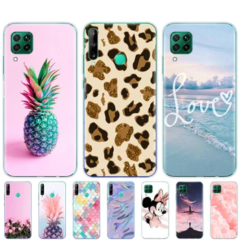

Silicon Case For Huawei P40 Lite Case Bumper Soft TPU Transparent Phone Cover For Huawei P40 Lite E Painted Bags Back Protective