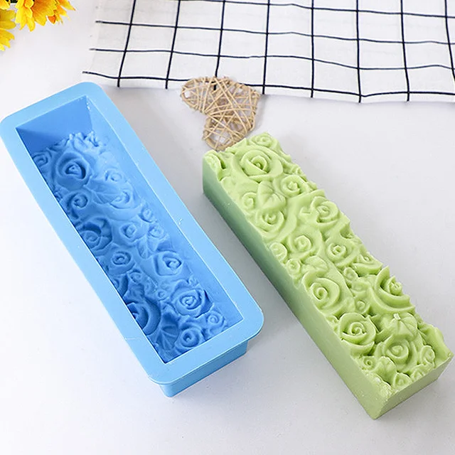 ROSE SOAP MOLD, Silicone Loaf Mold for Soap, Large Baking Mold, Soap Making  Supplies, Flower Mold, Rectangular Mold, Floral Pattern Mould