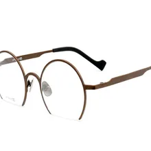 Высокое качество Ретро унисекс половина обод чистый b-титан оптические очки антибликовые видеть рядом далеко очки для чтения; оправа