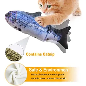 

Pet Cat Toy USB Charging Simulation Fish Electric Dancing Moving Floppy Fish Cats Toy For cat Toys Interactive Dog Dropshipping