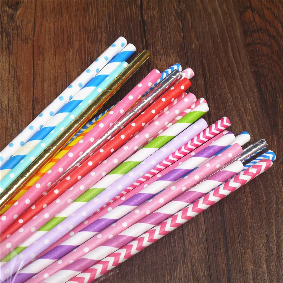 25 uds color pajitas de papel de fiesta de mezclado colorido papel de paja cumpleaños decoraciones bodas fiestas papel pajas de beber