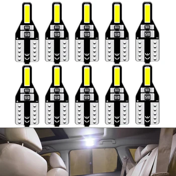 

10pcs T10 W5W Car LED Bulb Interior Dome Trunk Lamp Parking Lights for Misubishi Outlander Lancer 10 9 Galant ASX 12V white