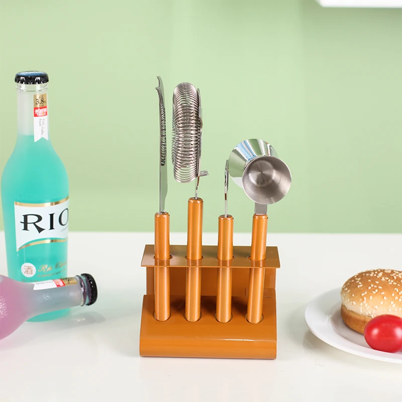 Wholesale Multi-color Stainless Steel 5pcs Cocktail Home Tool Bar set