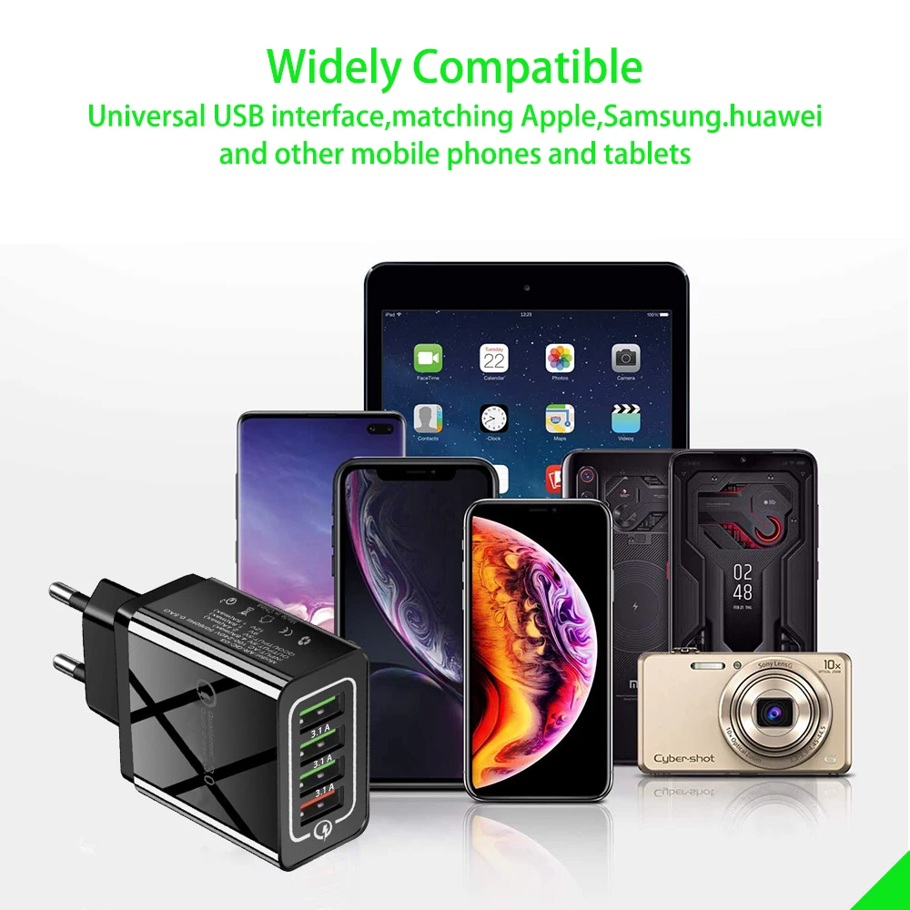 Быстрое зарядное устройство 3 0 USB для iPhone 7 8 Xiaomi mi9 Samsung A50 A30 Tablet QC быстрое настенное