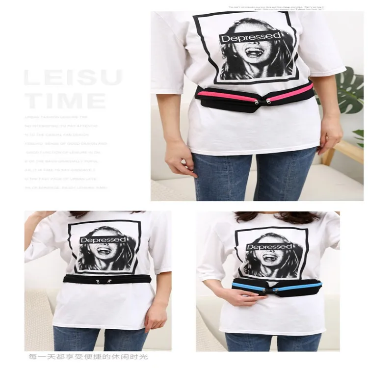 

Hot Selling Korean-style Close Fit Waist Bag New Style Men And Women Nylon Outdoor Sports Waist Pack Mobile Phone Bag