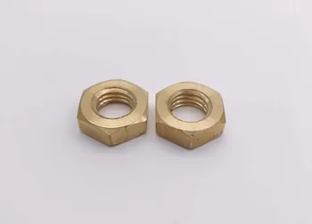 

2pcs M14 M16 copp​er hex lock nuts outer hexagon thin through hole fine teeth flat brass nut