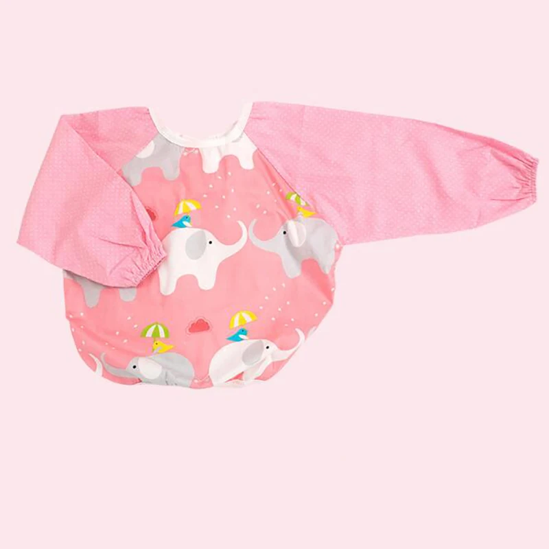 Newborn bandana bibs baby Nursing apron Infant  feeding Smock Waterproof Long Sleeve Printing BMT074