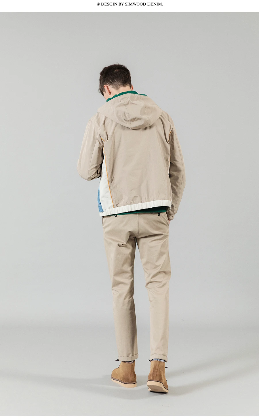 SIMWOOD/ г. Осенне-зимние джинсовые куртки с капюшоном и панелями, мужские Модные контрастные цвета, уличная одежда в стиле хип-хоп, пальто пэчворк, Высококачественная брендовая одежда, SI980536