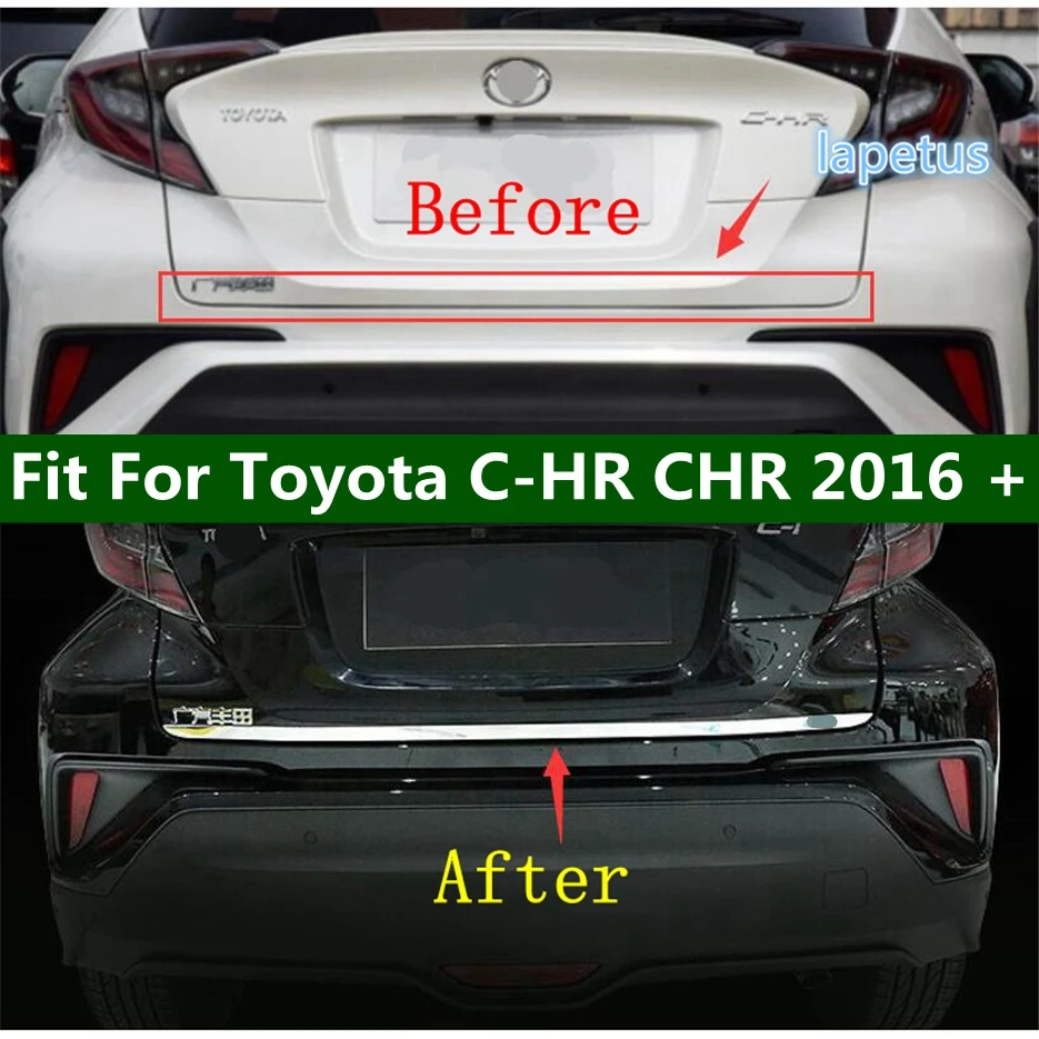 Rear Trunk Tailgate Boot Lower Edge Door Decoration Overlay Strip Streamer Lid Cover Trim Fit For Toyota C-HR CHR 2016 - 2020