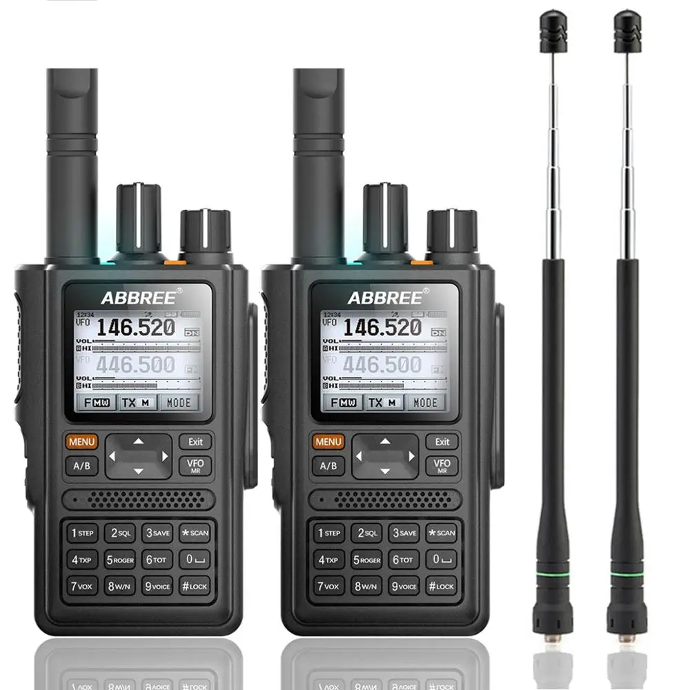 2 шт. ABBREE AR-F8 несколько полос рация с gps Высокая мощность 8 Вт CTCSS обнаружения цвета ЖК-дисплей 999CH ветчины дальний Туризм - Цвет: add 775 antenna