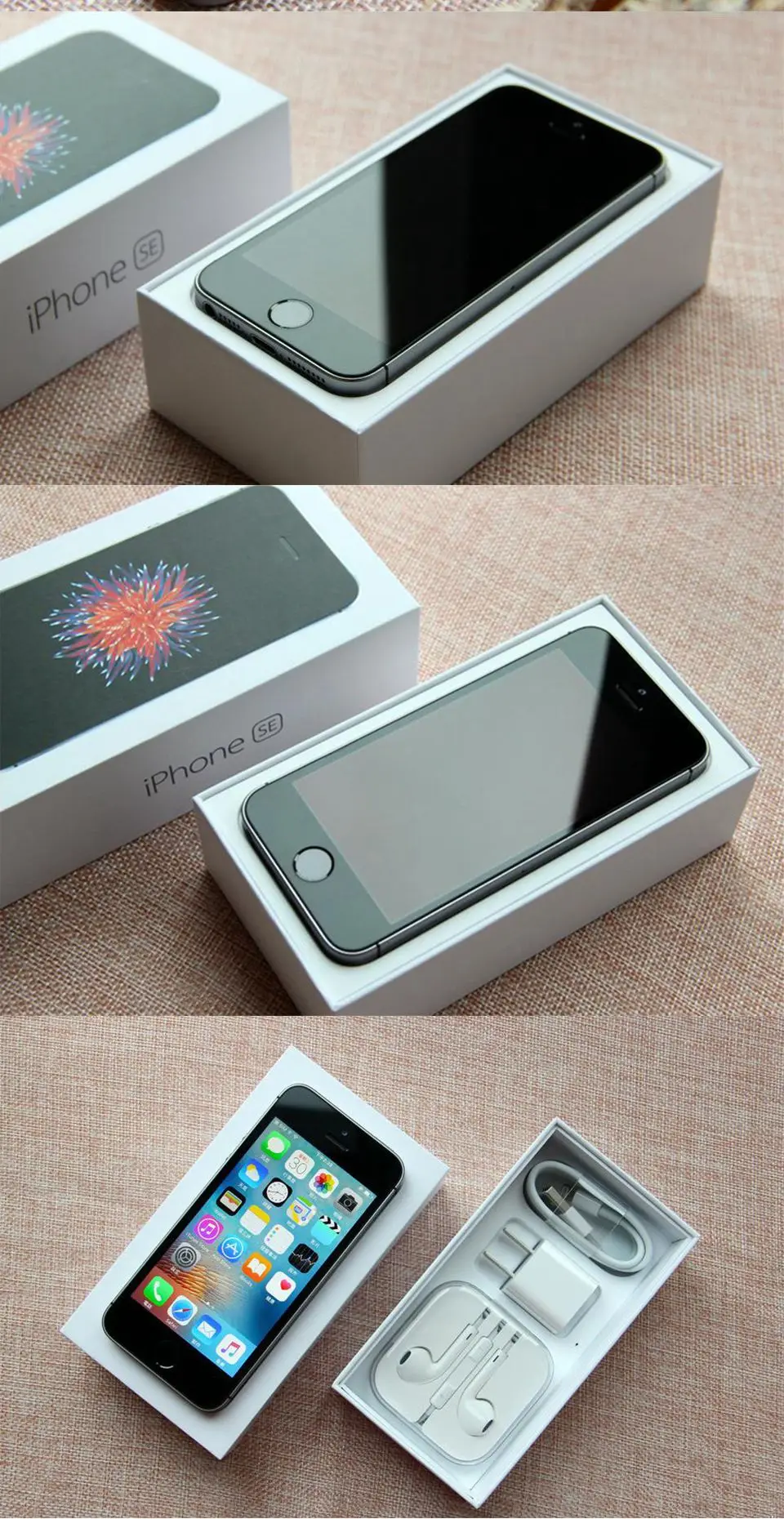 Разблокированный Apple iPhone SE 12MP 4 дюйма отпечатков пальцев Dual-core 4 аппарат не привязан к оператору сотовой связи смартфон 2 Гб Оперативная