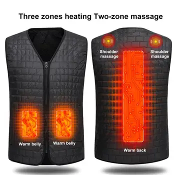

Heating Electric Vest Heated Cold-Proof Clothing Washable Three Levels Adjustment Massage Heating Vest