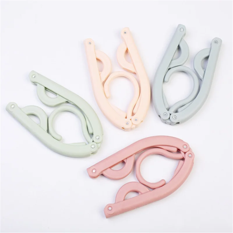 

4 PCS/Set Plastic Hanger Home Travel Use Foldable Multi-functional Hangers clothes Outdoor Plastic Drying Rack Space-efficient