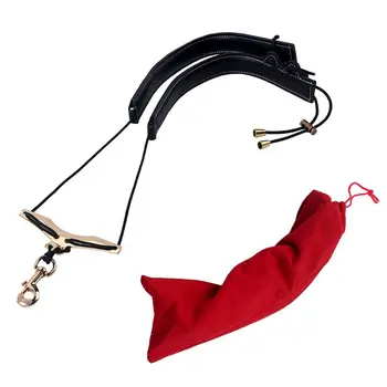 

Leather Saxophone Double Shoulder Neck Strap Adjustable Sax Stage Play Belt G99D