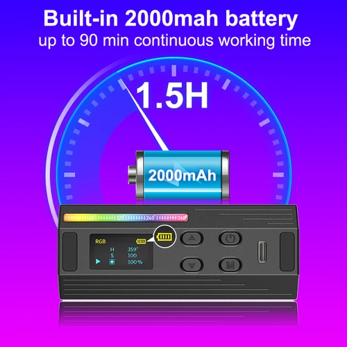 VIJIM Ulanzi i-Light 미니 RGB 튜브 라이트, 휴대용 LED 사진 스틱, 비디오 필 램프, 마그네틱 2500-9000K, 브이로그 유튜브용 5