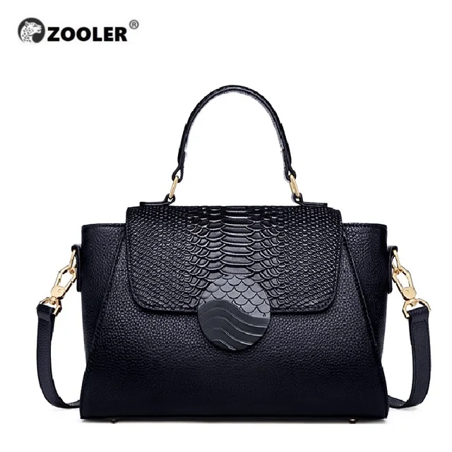 ZOOLER Luxury Brand Designer genuine leather Woman bags Purses Totally Black Leather handbags Well Shaped Shoulder Bags #WG222 2