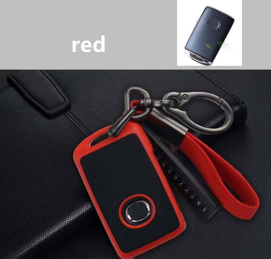 Автомобильный замшевый кожаный и силиконовый чехол для ключей держатель для Mazda 3 Alexa CX4 CX5 CX8 аксессуары - Название цвета: Красный