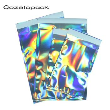 

10pcs Laser Self Sealing Plastic Envelopes Mailing Storage Bags Holographic Gift Jewelry Poly Adhesive Courier Packaging Bags