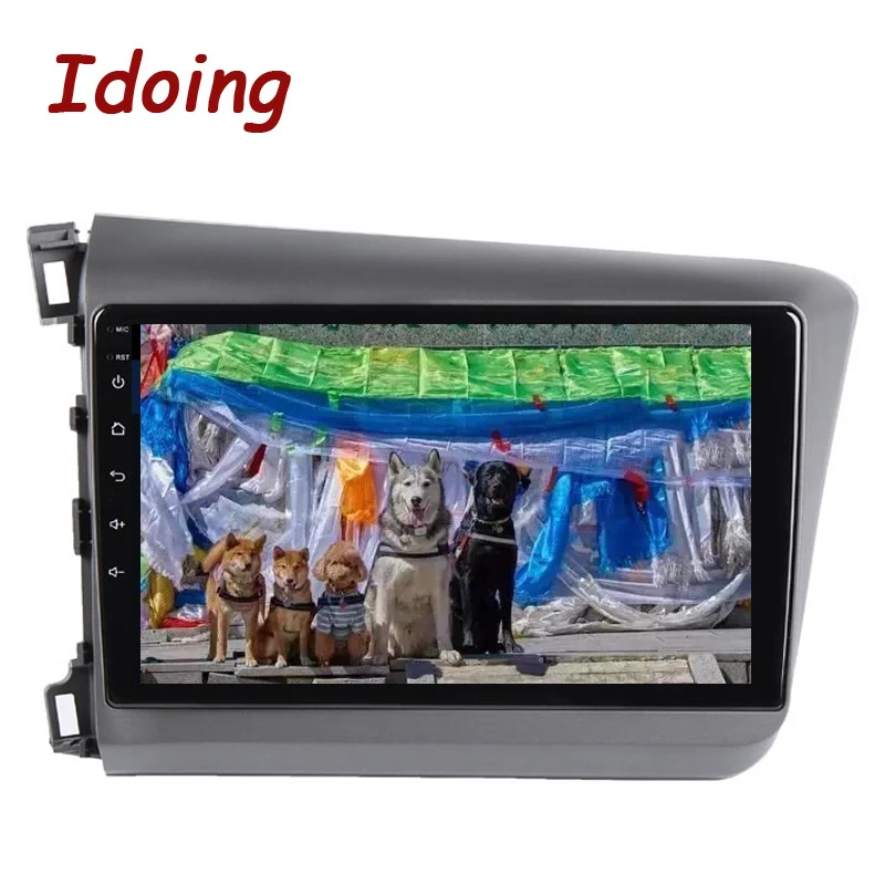 Sale Idoing 9"4G+64G Octa Core Car Android 8.1 Radio Multimedia Player For Honda Civic 2010-2014 GPS Navigation and Glonass no 2 din 4