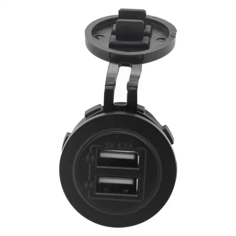 Мини двойной Переходник USB для зарядки в машине модифицированный 4.8A автоматическая зарядка 2 порта 24 Вт 12-24 В Двойная диафрагма для смартфона